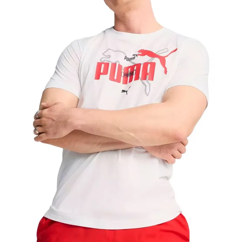 Camiseta Masculina Casual Logo Lab Summer Puma Branco GG