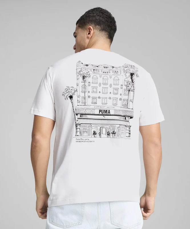 Puma Graphics Hotel Relaxed T-Shirt Beyaz / L