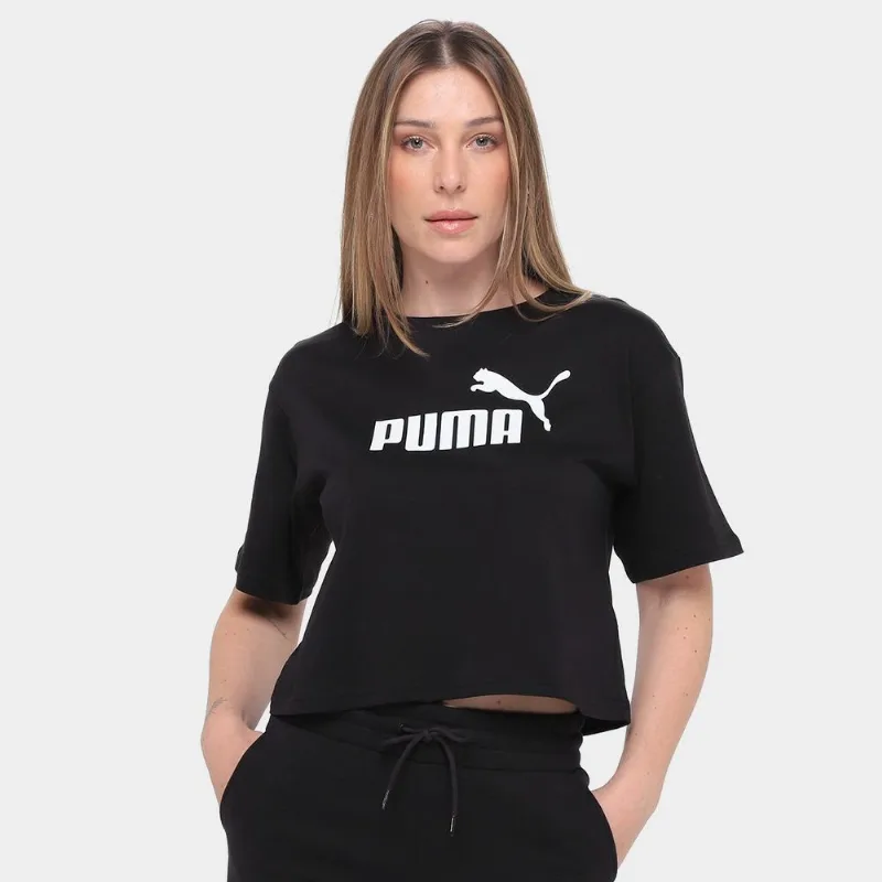 Camiseta Cropped Puma N.1 Logo Relaxed Feminina - Feminino - Preto