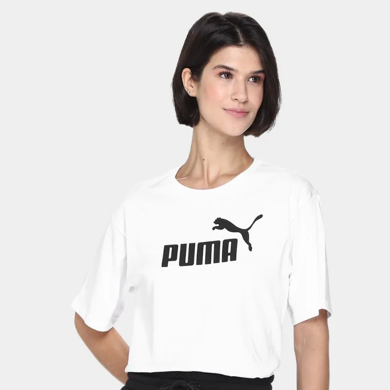 Camiseta Cropped Puma N.1 Logo Relaxed Feminina - Feminino - Branco