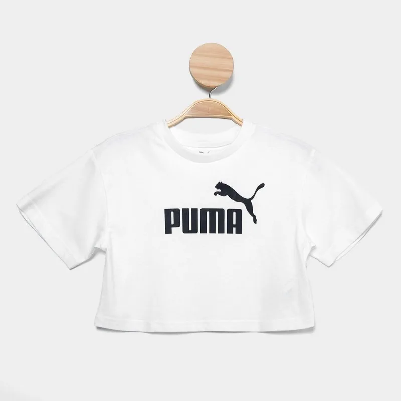 Camiseta Infantil Puma Logo Short Length Menina - Menina - Branco
