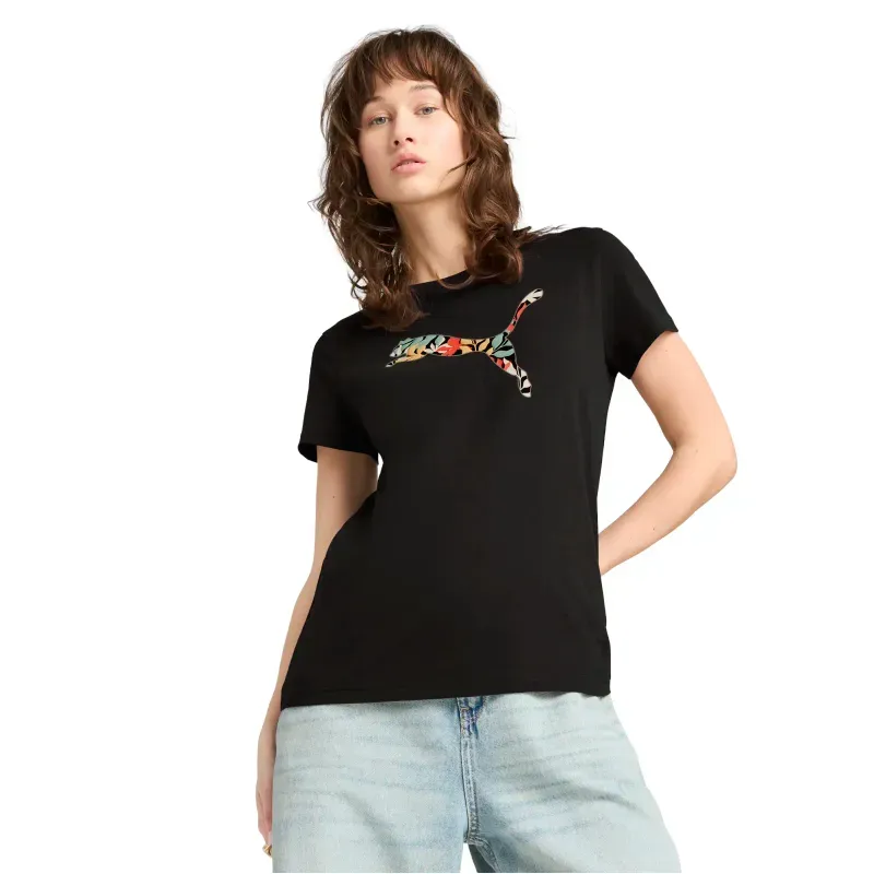 Playera Puma Casual Graphics Floral Cat Logo Mujer 685081 01 ECH