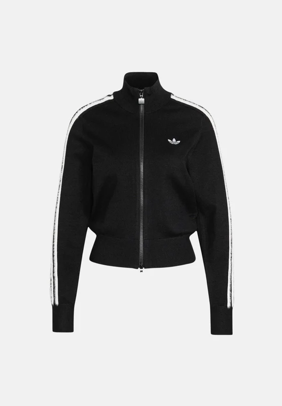ADIDAS ORIGINALS Felpa con zip TRACK TOP nero da donna con 3 stripes iconiche XXS