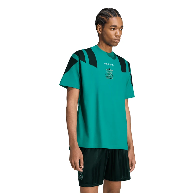 Liverpool Adidas Mens EQT Tee Green (Oversized Fit) US XS