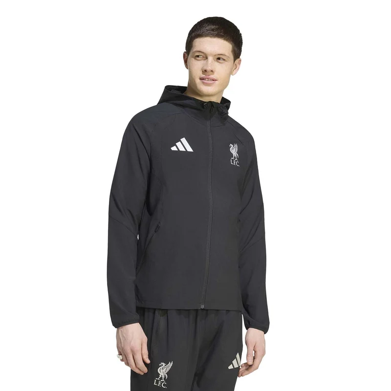 Liverpool FC Tiro Travel Full Zip Windbreaker S / Zwart