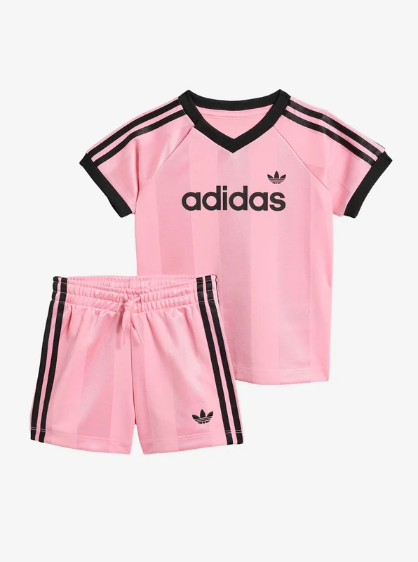 Jersey Short Tee Set PNK/BLK / 3-6M