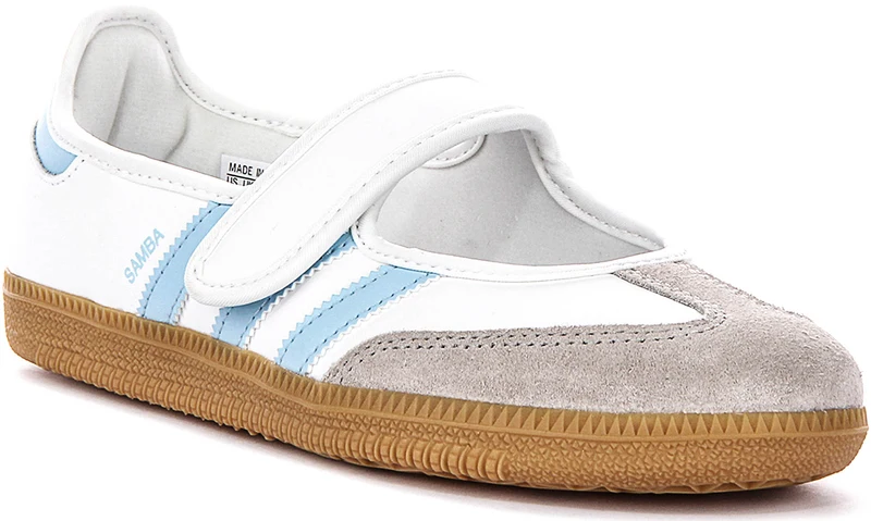 Adidas Samba Jane In White Blue For Women 3 UK - 35 1/3 EU - 4.5 US / White Blue