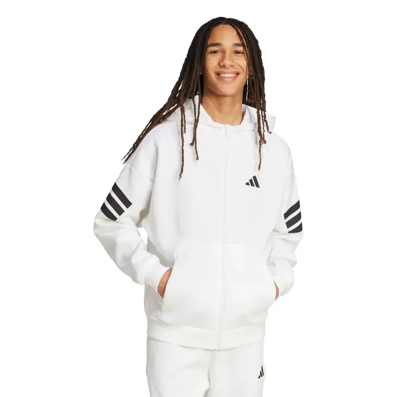 Chamarra Con Gorro Future Icons 3 Franjas Cierre Frontal adidas Casual Unisex JW7106 EGD
