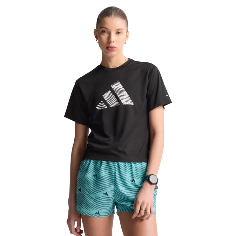 Camiseta Feminina Adidas Climalite Corrida Preta/Branca - G