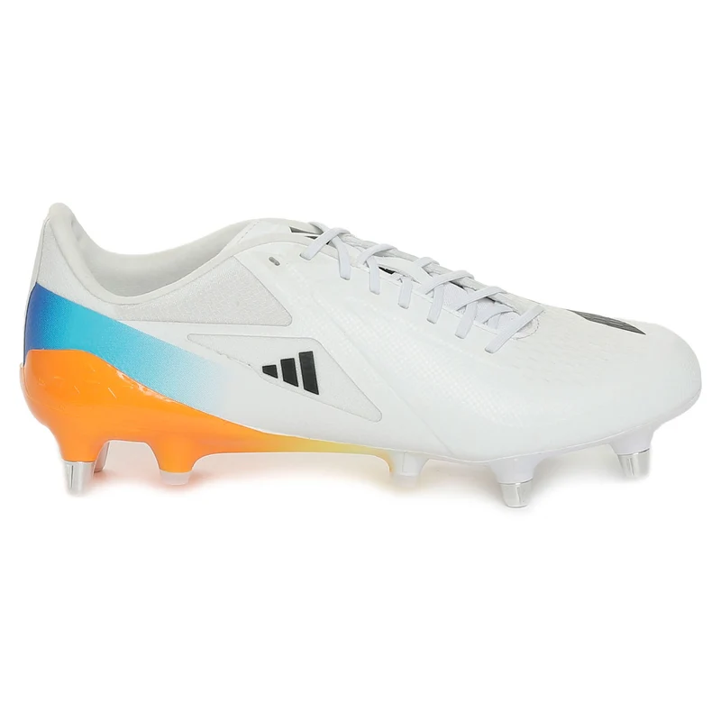 Scarpa da Rugby Uomo Adidas Adizero RS15 Ultimate Soft Ground Bianco Nero Arancione 45 1/3