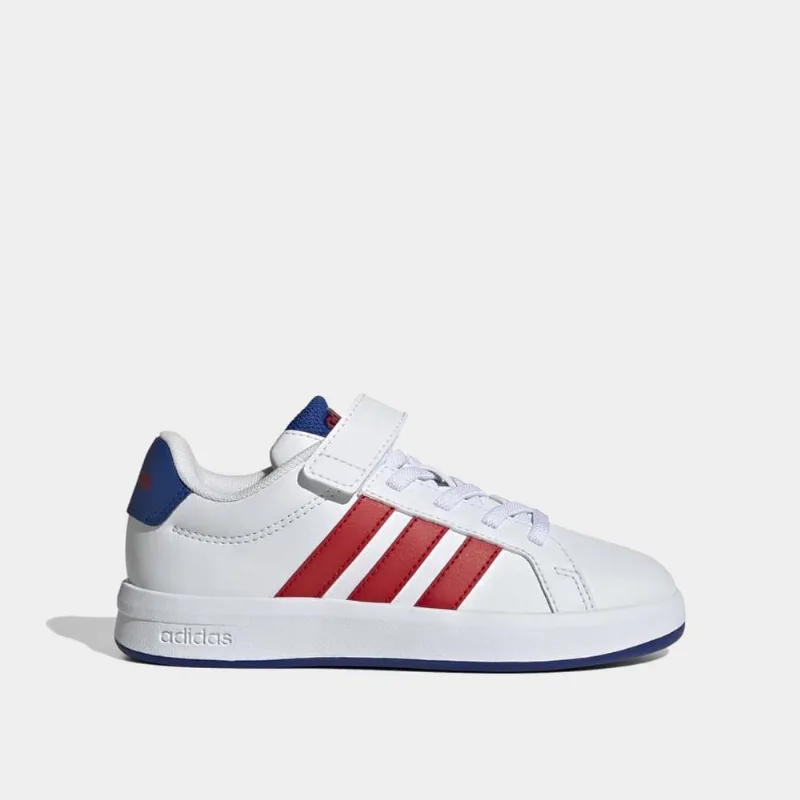 Tênis Infantil Adidas Grand Court 3.0 - Unissex - Branco+Azul Royal