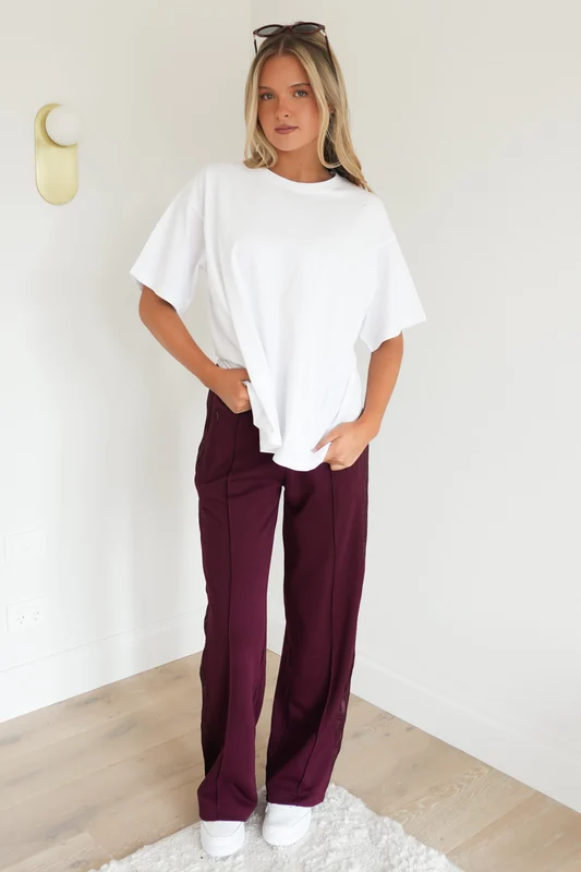 Firebird Lace Track Pant Maroon S