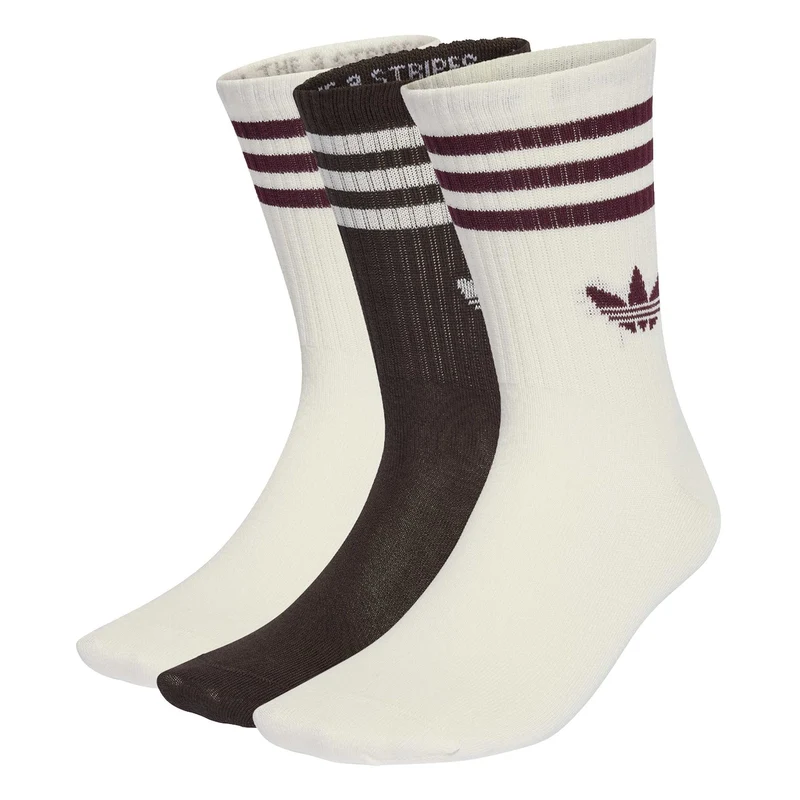 Calza Adidas 3 Stripes 3 Pack Bianco Marrone M