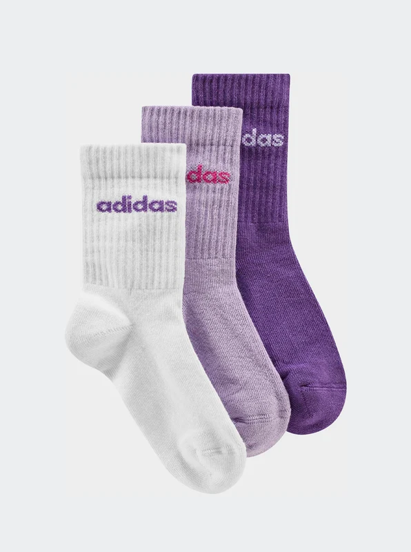 Linear Crew 3 Pairs Per Pack Kids WHT/PUR / XS
