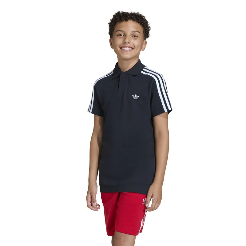 Polo Manica Corta Ragazzo Adidas 3 Stripes Nero 11-12