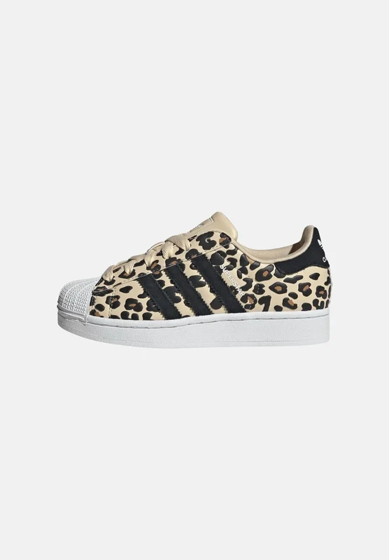 ADIDAS ORIGINALS Sneakers SUPERSTAR II animalier marrone per donna con stampa maculata e punta a conchiglia. 40
