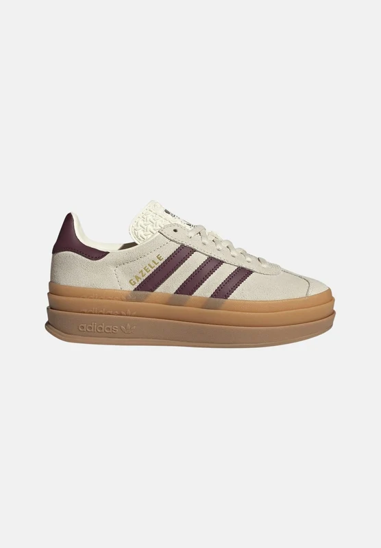 ADIDAS ORIGINALS Sneakers GAZELLE BOLD beige da donna con platform rialzato e dettagli bordeaux. 36 2/3