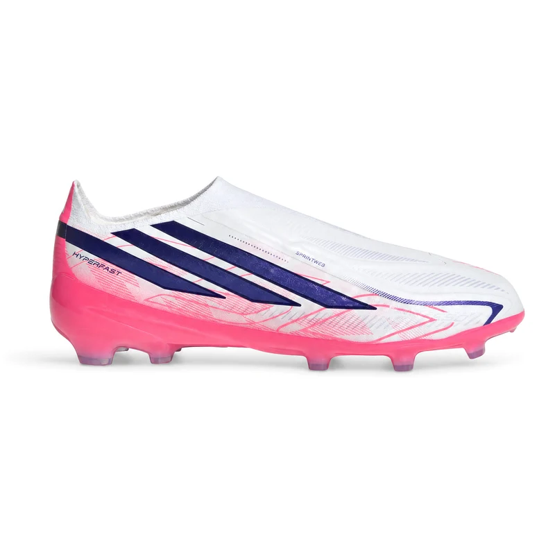 Scarpa da Calcio Ragazzo Adidas F50 Hyperfast Elite Laceless Terreni Compatti Bianco Viola Rosa 38