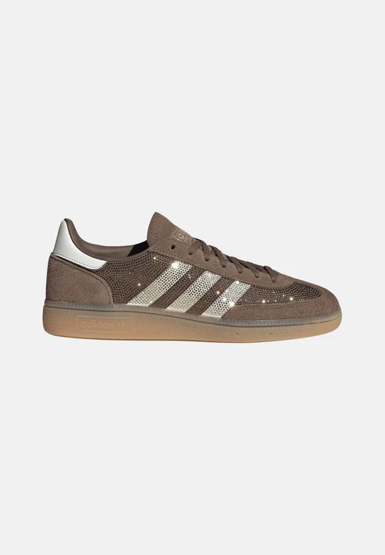 ADIDAS ORIGINALS Sneakers HANDBALL SPEZIAL marrone da donna con strisce metallizzate argentate 40 2/3