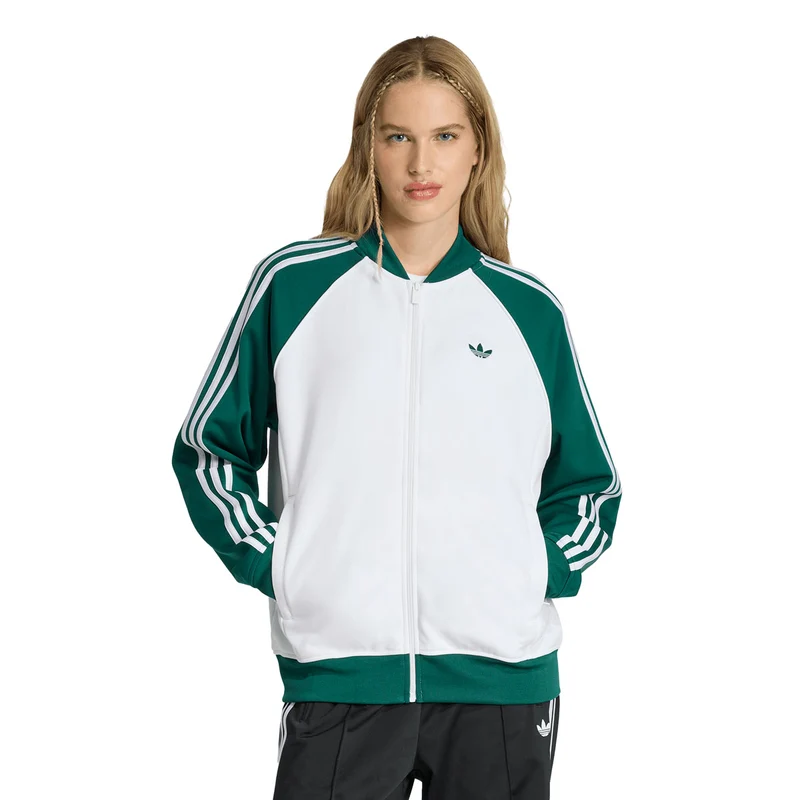 Giacca Donna Adidas SST Loose Bianco Verde XS