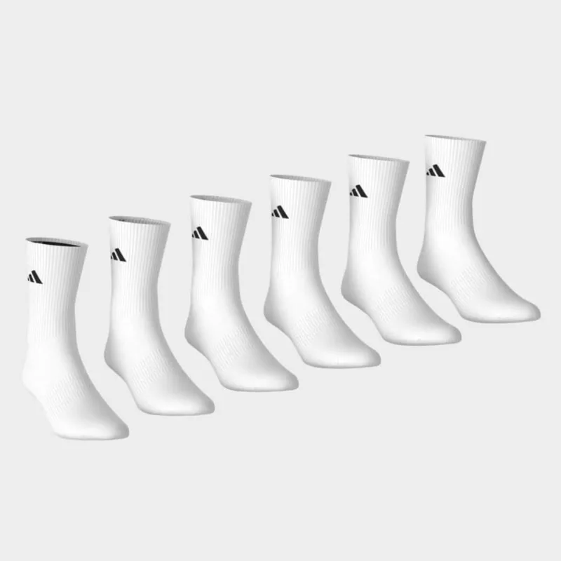 Kit Meia Adidas Cano Médio Ess Crw 6 Pares - Unissex - Branco