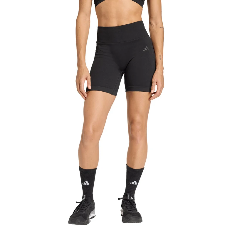 Shorts Donna Adidas Workout Essentials Knit Scrunch Nero L