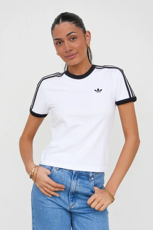 3 Stripe Slim Tee Tint Off White / L