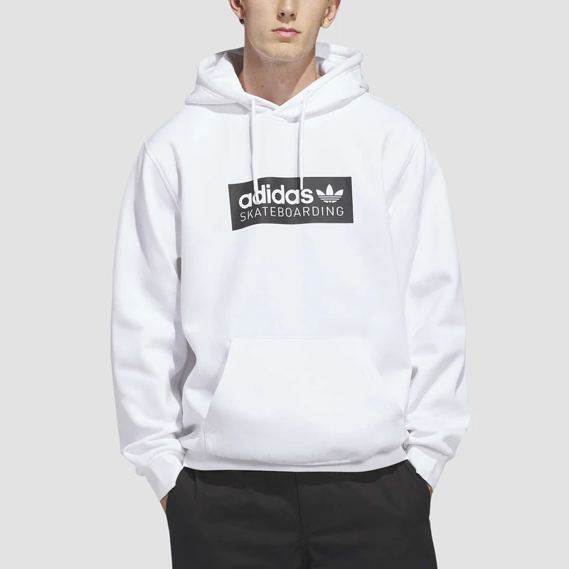 adidas Skateboarding Logo Pullover Hoodie White Medium / White