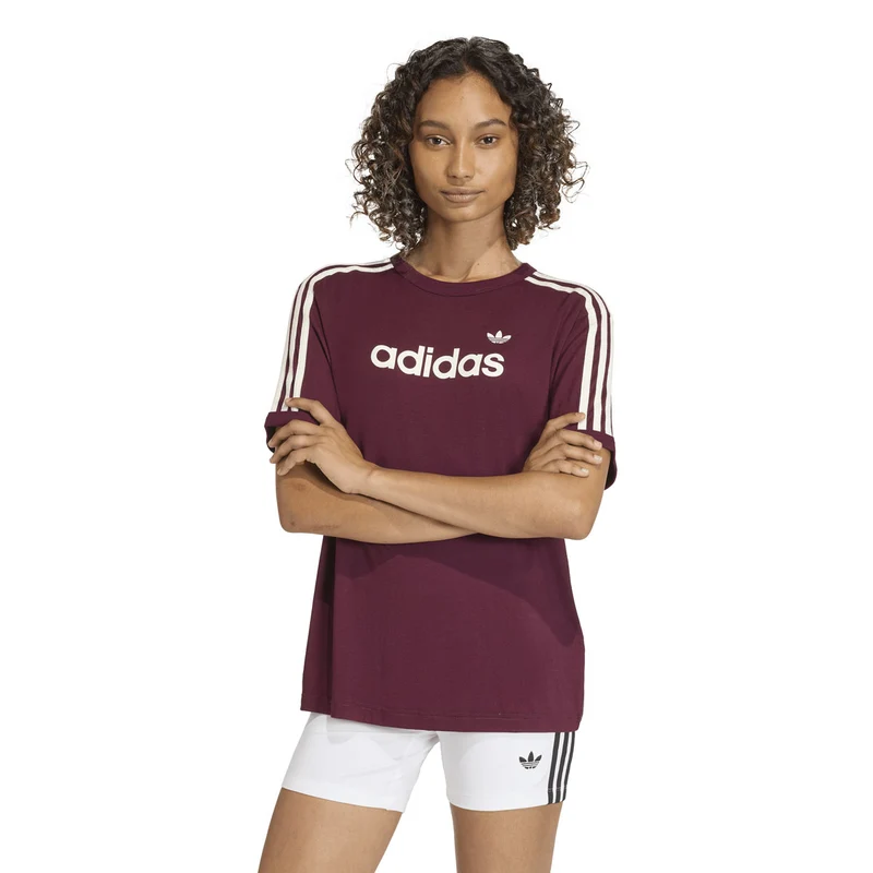 T-Shirt Donna Adidas 3-Stripes Slim Bordeaux S