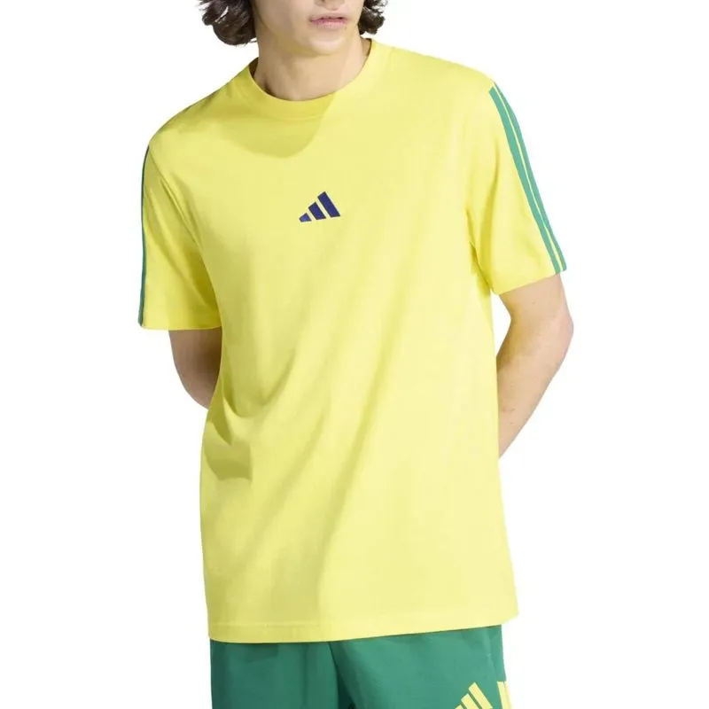 Camiseta Adidas 3S Masculina Amarela Esportiva G