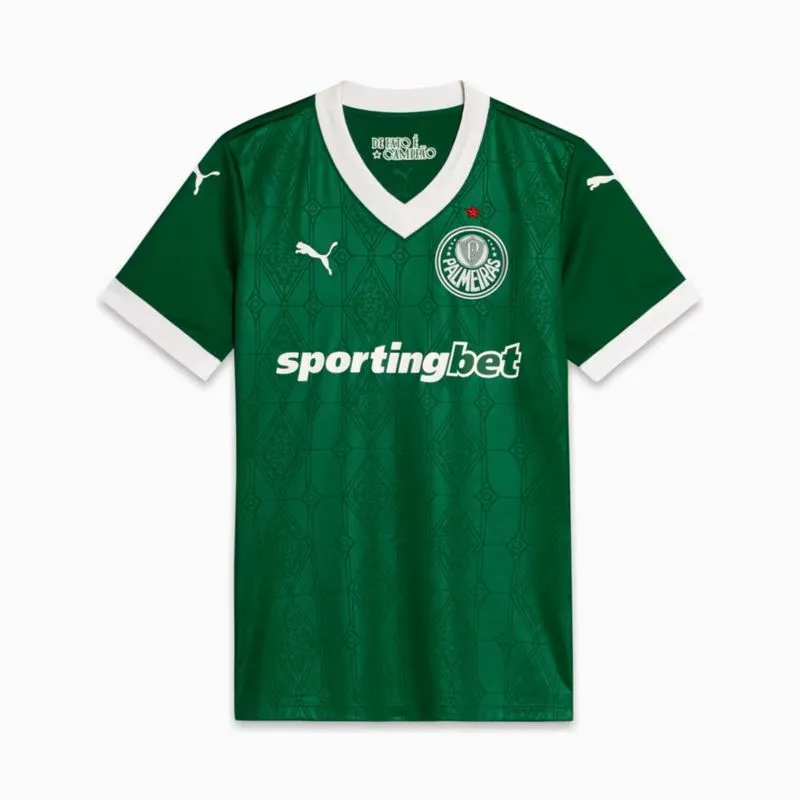 Camisa Feminina de Futebol Palmeiras 25/26 I Home Torcedora Puma Branca Verde, GG