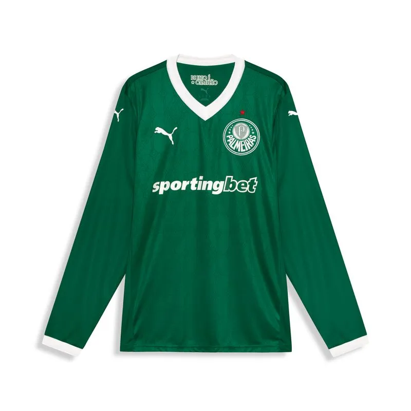 Camisa Palmeiras Puma I 25/26 Torcedor - Manga Longa - GGG