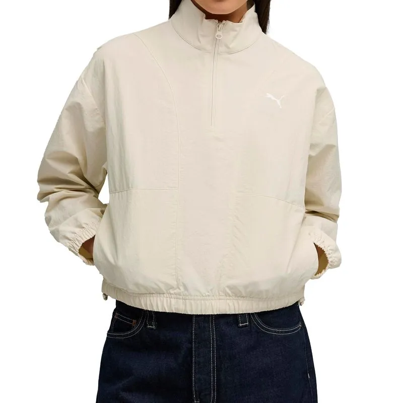 Casaco Puma Relaxed Woven Zip Feminino Creme PP