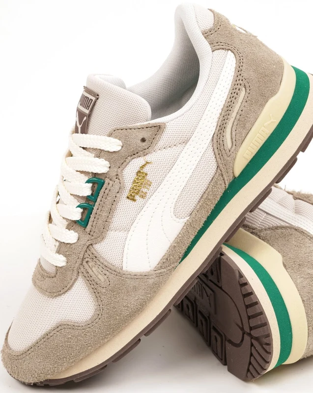 Puma RX 737 Vintage Trainers Off White Green 10