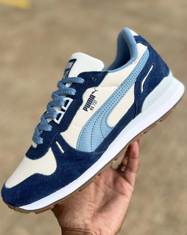 Puma RX 737 Vintage Trainers Snow Navy Blue 10
