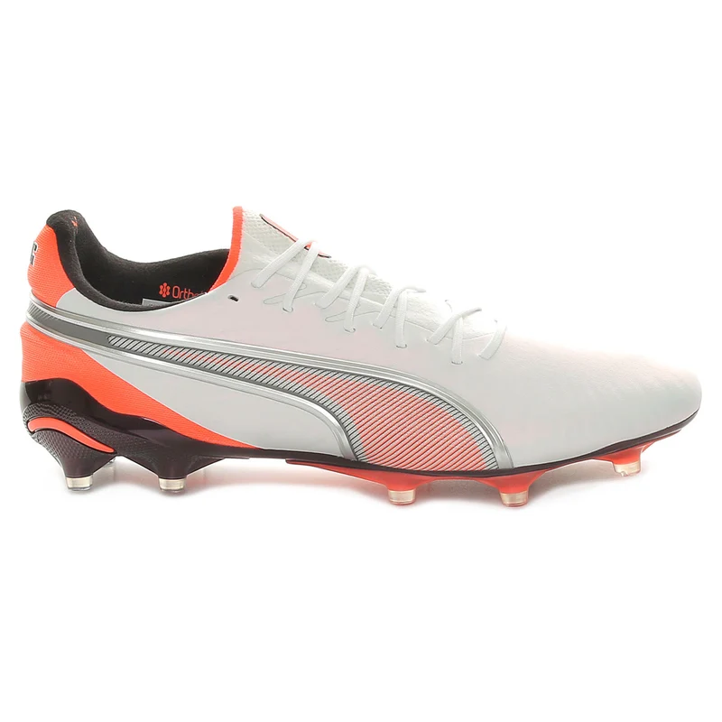 Scarpa da Calcio Uomo Puma King Ultimate Terreni Compatti Terreni Artificiali Bianco Argento Rosso 44 1/2