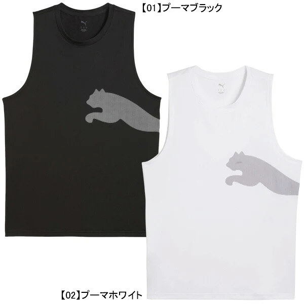 プーマ PUMA M TAD BIG LOGO タンク 528175 ランニング 陸上 タンクトップ ノースリーブ ワークアウト メンズ プーマブラック / L