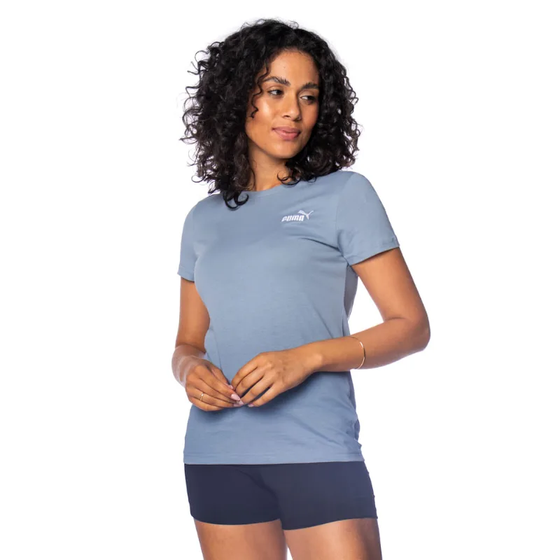 Camiseta Feminina Puma Ess Small N1 Logo Azul/Branco - P