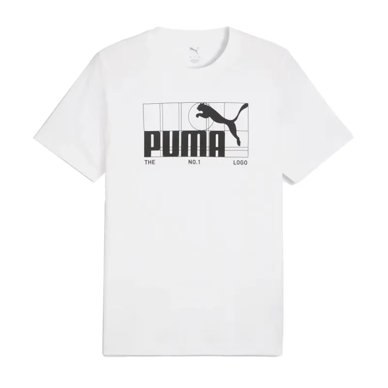 Camiseta Puma Graphic Logo Masculina Branca G