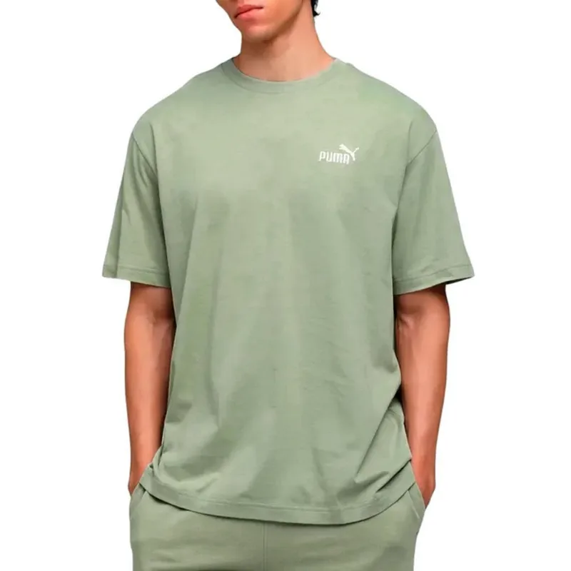 Camiseta Puma Ess Relaxed No.1 Logo Lux Army Masculina M / Verde