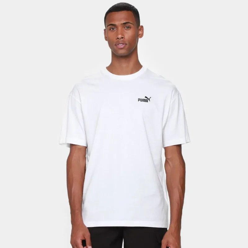 Camiseta Puma Ess Relaxed Small No. 1 Masculina - Masculino - Branco