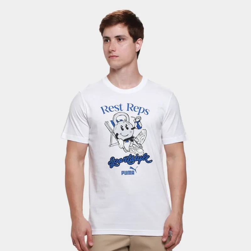 Camiseta Puma Graphic Masculina - Masculino - Branco