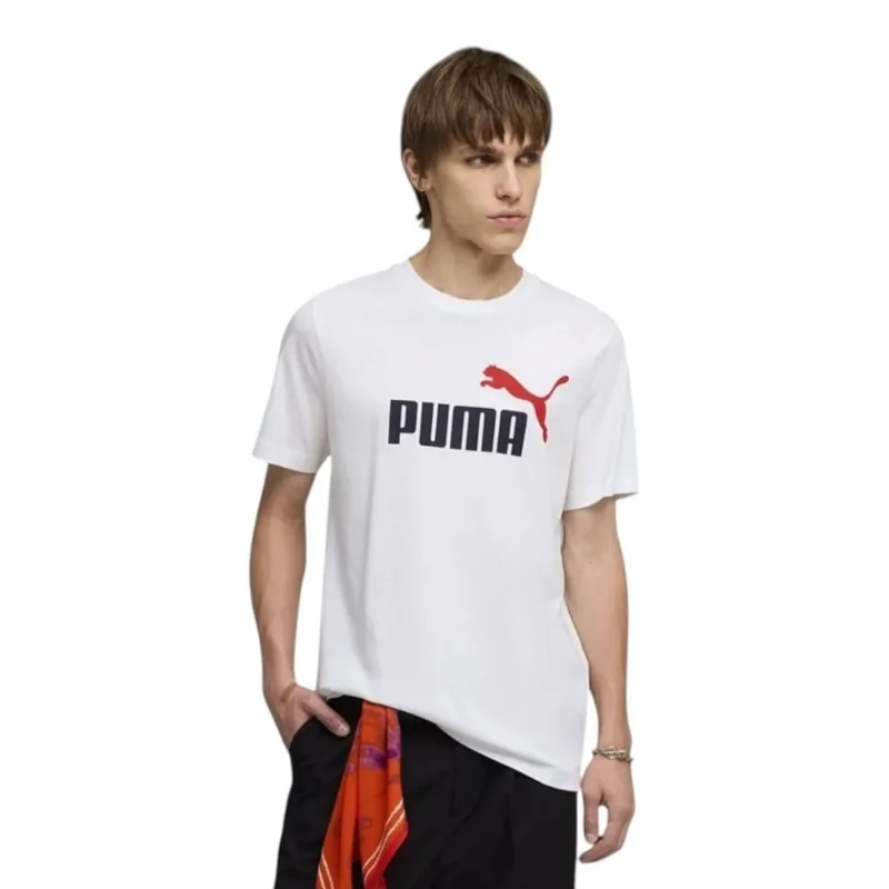 Camiseta Puma Ess 2 Collor No 1 Logo Masculina 3GG / Branco