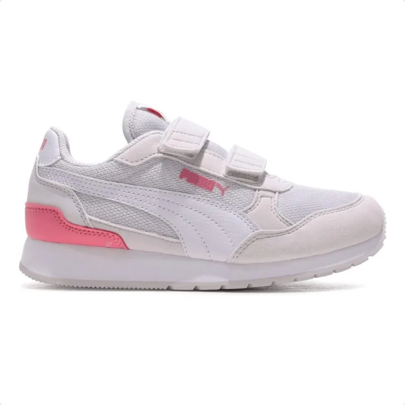 Tênis Puma St Runner V4 Mesh Juvenil 32 / Branco / Rosa