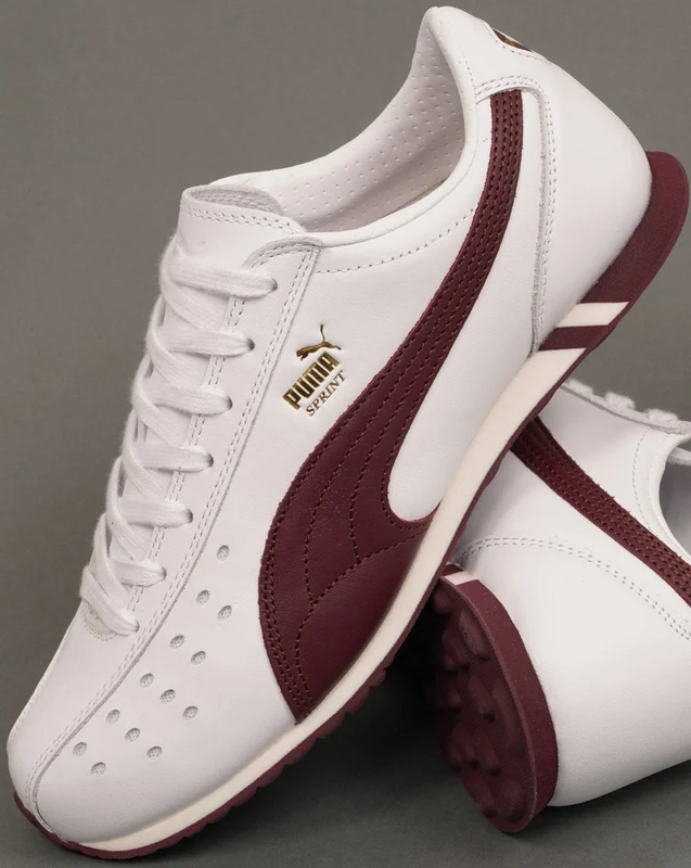Puma Sprint Trainers White/Burgundy 11