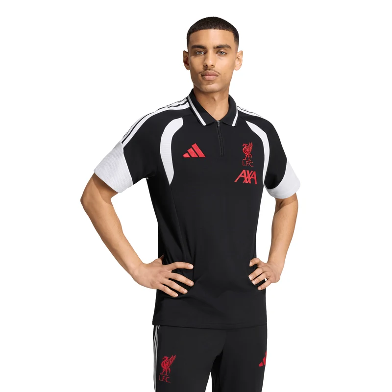 Liverpool Adidas Mens 26/27 Tiro Polo Black US 2XL