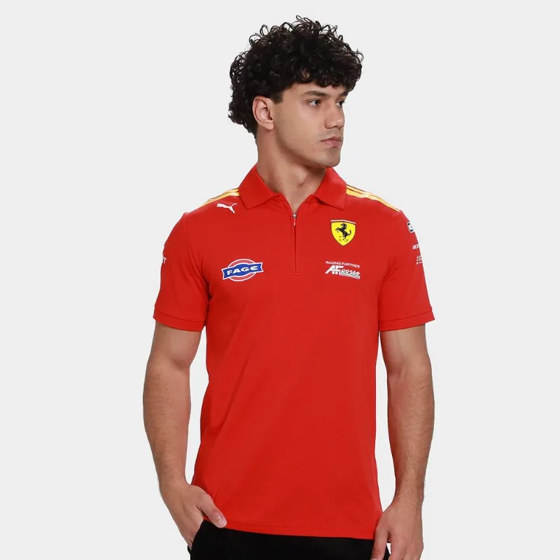Camisa Polo Puma Ferrari Hypercar - Unissex - Vermelho