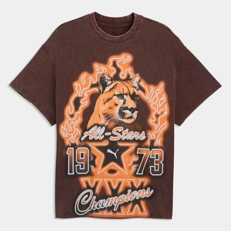 Camiseta Puma Dylan Wildcat II Masculina - Masculino - Marrom