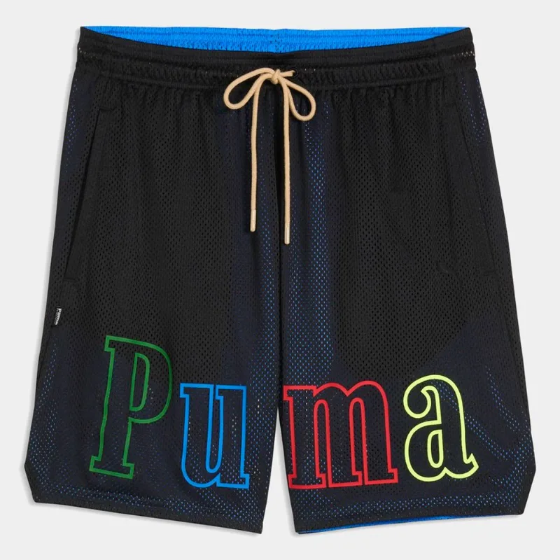Shorts Puma Memory Lane Rev Mesh 7In Masculino - Masculino - Preto