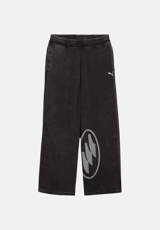 PUMA Pantaloni DARE TO WASHED grigio antracite per uomo con finitura effetto vissuto e maxi grafica M